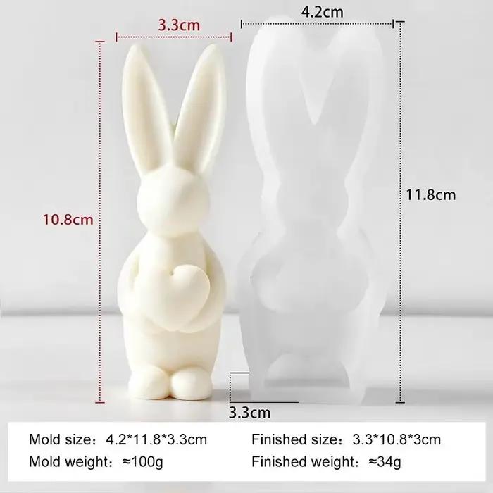 Moule à bougie en Silicone, œuf de lapin de pâques, fait à la main, arôme, gypse, résine époxy, savo