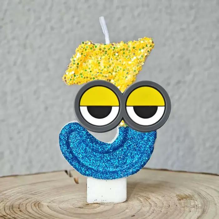 Bougie banane jaune pour homme, numéro 0-9, décoration de gâteau d'anniversaire, décoration de gâteau pour fête d'anniversaire, cadeau de réception-cadeau pour bébé