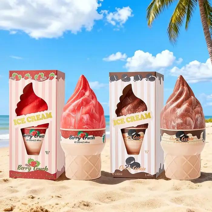 Spray parfumé Gourmand, Brume parfumée Chocolat/Bonbons de coton/Caramel Popcorn, Parfum sucré Fraise Vanille pour Femme