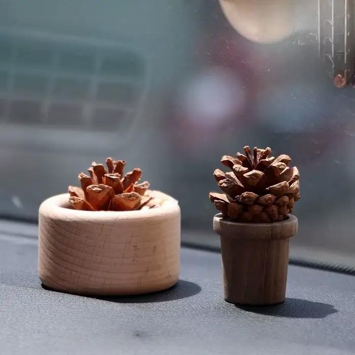 Diffuseur en bois pour huiles essentielles - Désodorisant de voiture, décoration d'aromathérapie, diffuseur de parfum en bois naturel, ornement de bureau