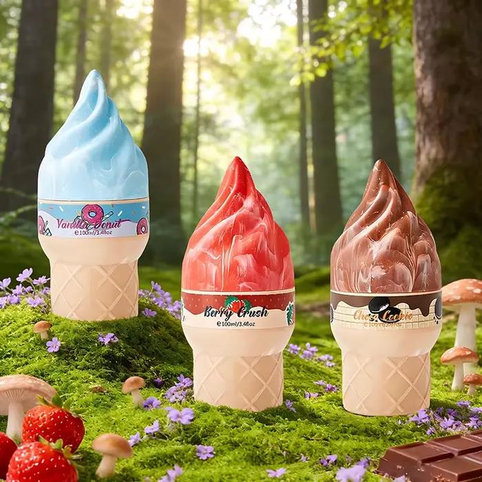 Spray parfumé Gourmand, Brume parfumée Chocolat/Bonbons de coton/Caramel Popcorn, Parfum sucré Fraise Vanille pour Femme