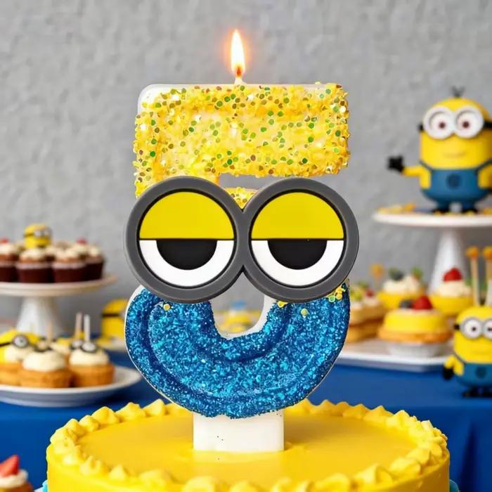 Bougie banane jaune pour homme, numéro 0-9, décoration de gâteau d'anniversaire, décoration de gâteau pour fête d'anniversaire, cadeau de réception-cadeau pour bébé