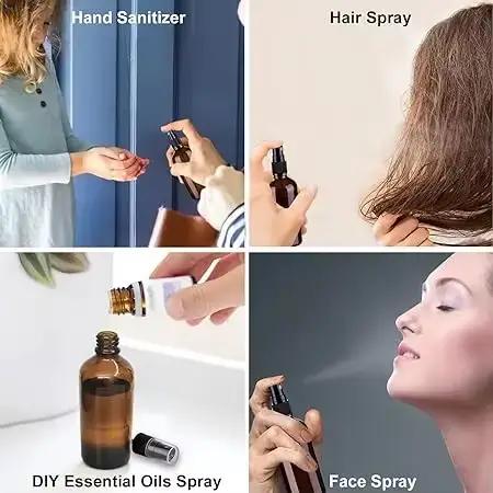 1 pièces 5 ml-100 ml vide ambre brume Fine petites bouteilles de pulvérisation en verre ensemble pour huiles essentielles parfum Solutions de nettoyage