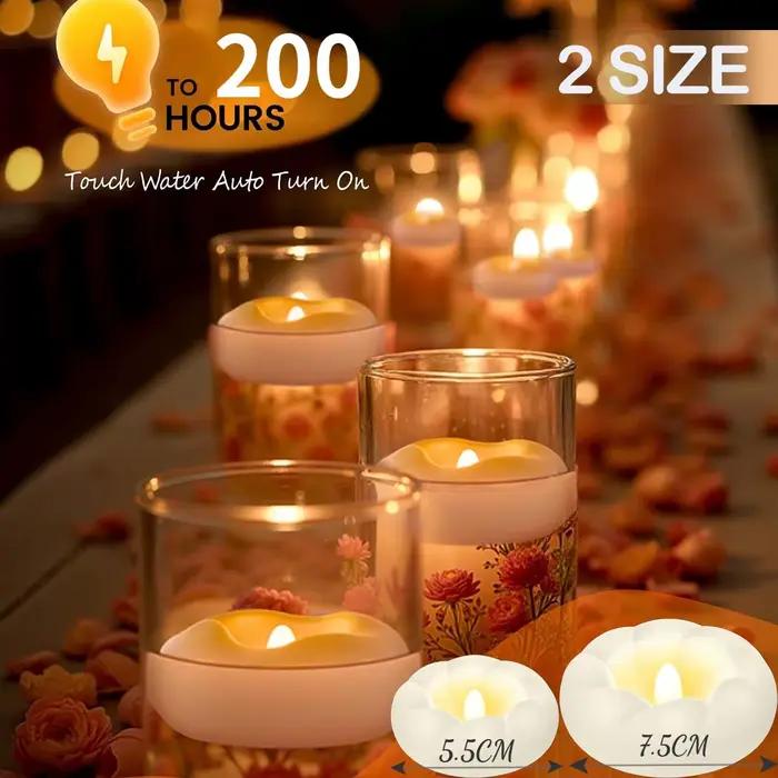 Bougies flottantes sans flamme pour centres de table, photophore LED pour mariage, 5.5/7.5CM, à piles, décoration de piscine et de Spa, 12 à 100 pièces