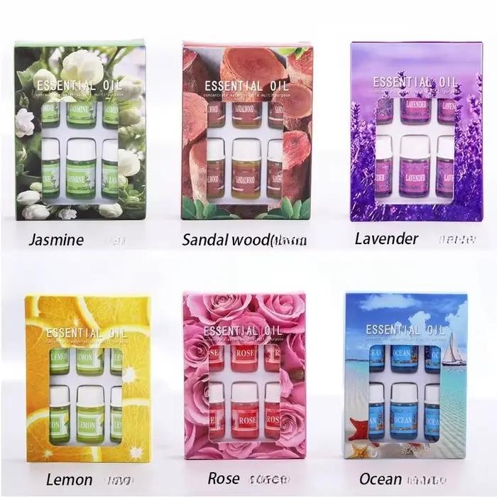 Diffuseur d'huile essentielle pour aromathérapie, humidificateur en pierre naturelle, désodorisant pour plantes, parfum lavande, jasmin, 3ML, 6 pièces
