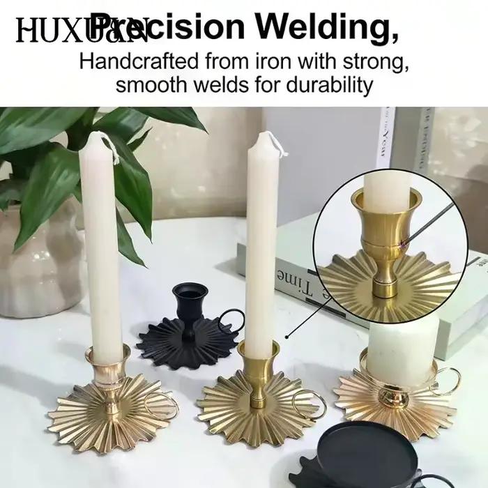 Chandelier de style européen pour la Saint-Valentin, porte-bougie rétro à tête unique, support de bougie conique
