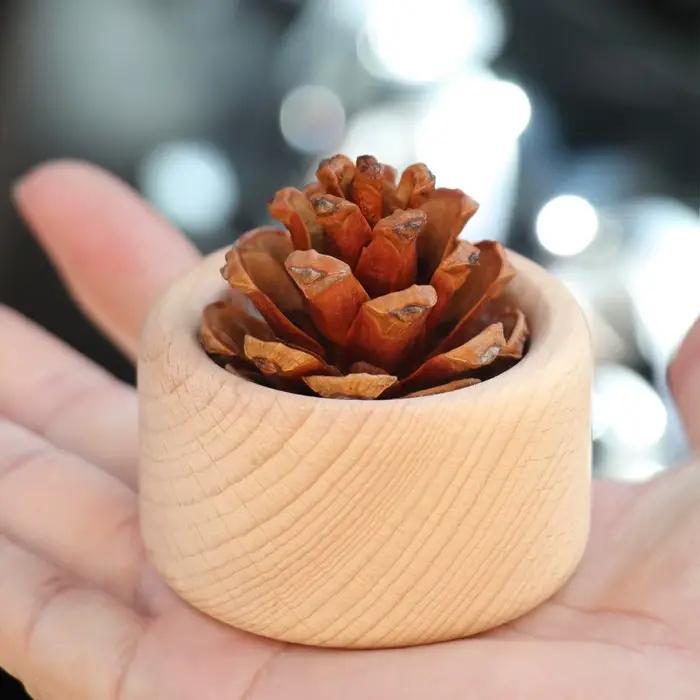 Diffuseur en bois pour huiles essentielles - Désodorisant de voiture, décoration d'aromathérapie, diffuseur de parfum en bois naturel, ornement de bureau