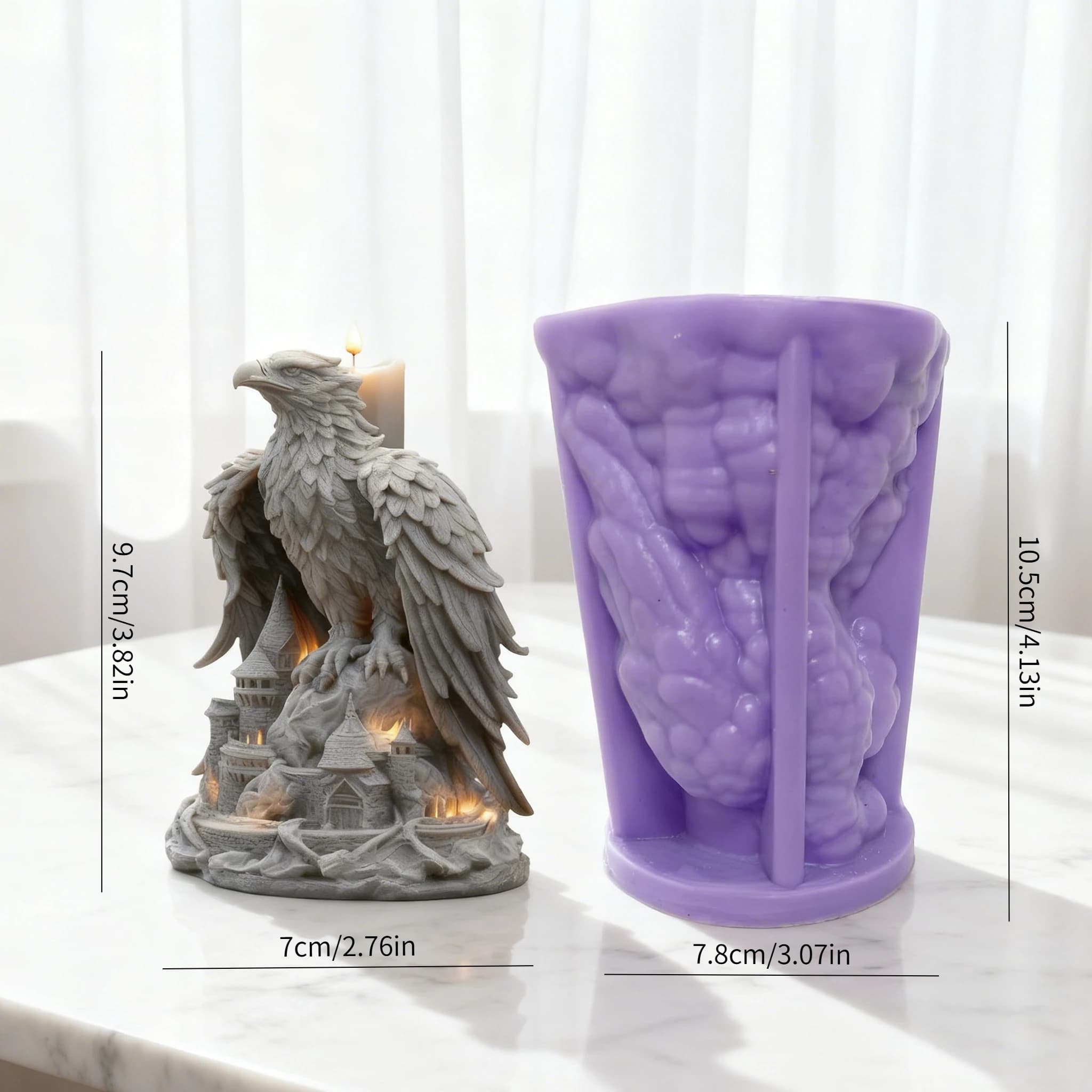 Moule de bougie d'art du château d'aigle : bougie parfumée de château d'aigle à motifs exquis / orne