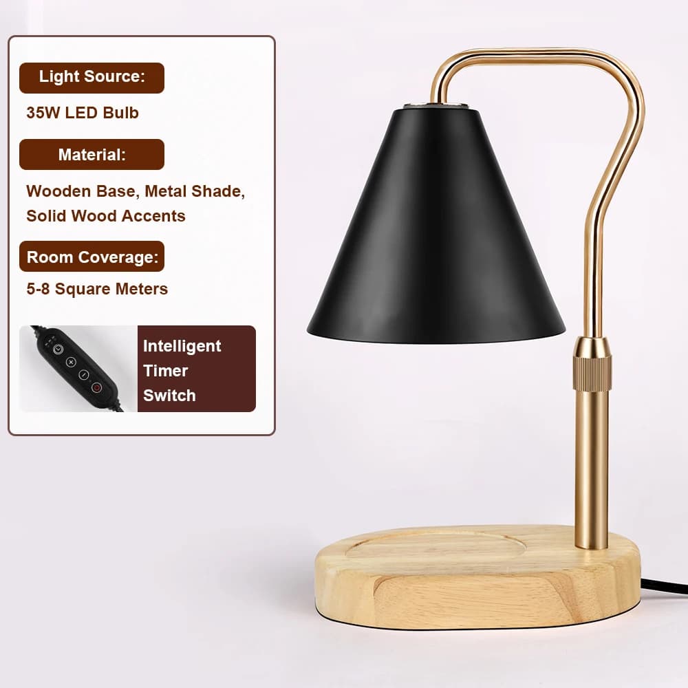Lampe chauffe-bougie avec minuterie, lampe chauffe-cire à intensité variable, lampe chauffe-bougie m