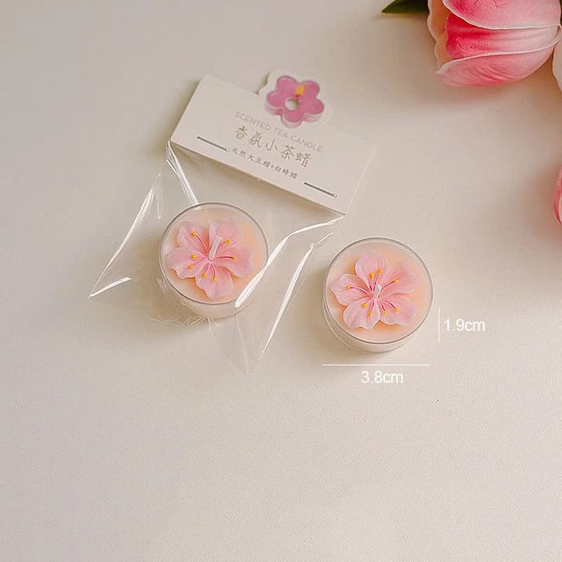 Bougie artisanale parfumée à la fleur de pêcher, bougie d'aromathérapie en cire de soja, bougie pour