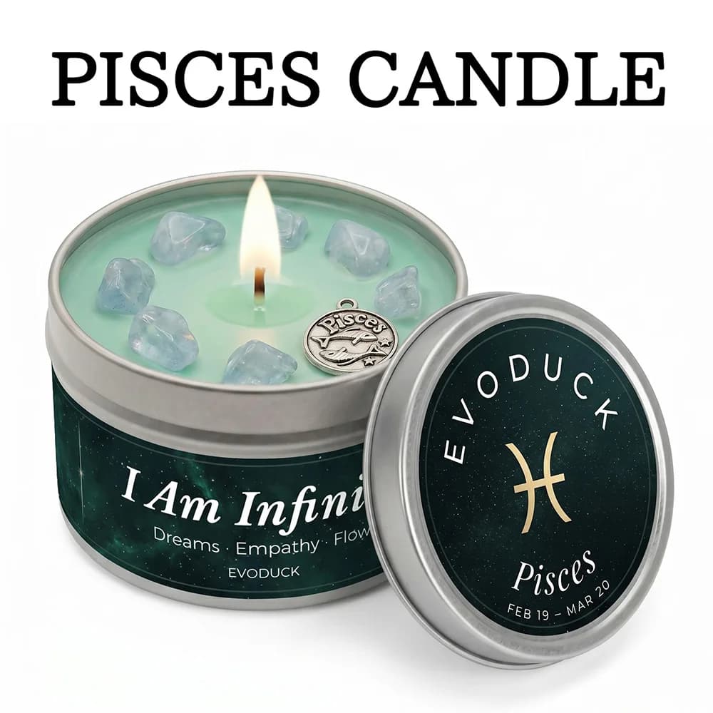 Bougie parfumée du zodiaque Aquarius, Ozone Lavande, bougie d'aromathérapie astrologique en boîte, d