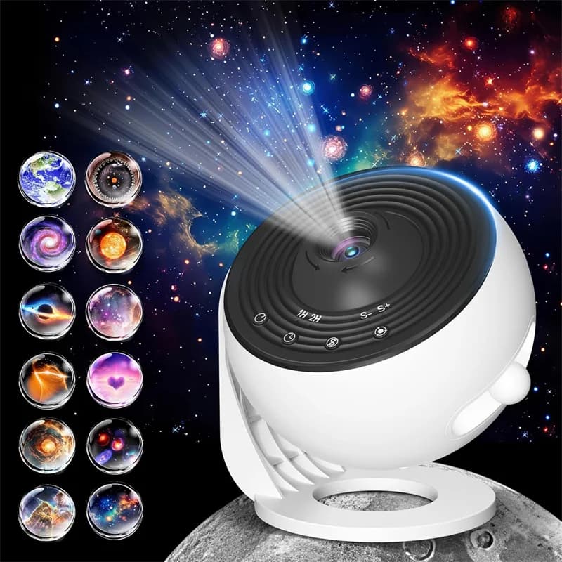 Projecteur de galaxie veilleuse LED projecteur de ciel étoilé 360 °   Lampe de nuit planétarium rota