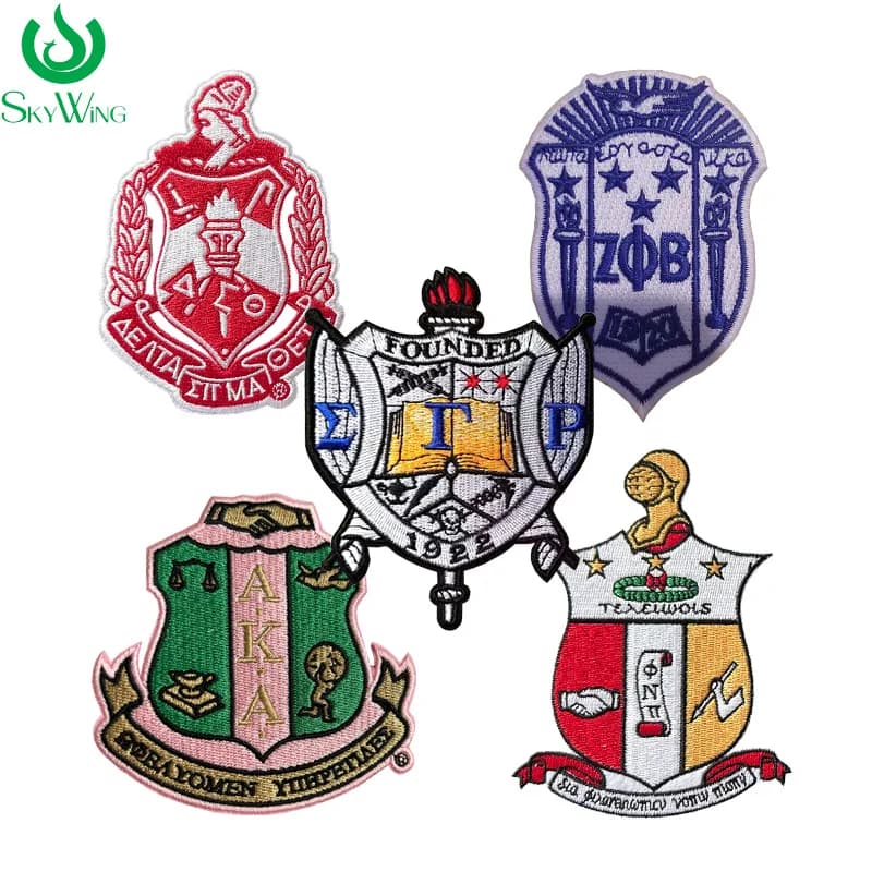 Patch d'écusson brodé pour veste, dernière petite taille, fer sur crête, sororité et fraternité, Del