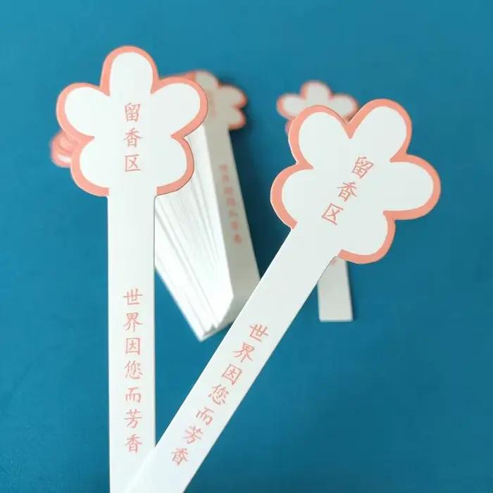 Bandes de test de parfum 10 feuilles, design floral, jetables, avec zone vierge pour les amateurs de