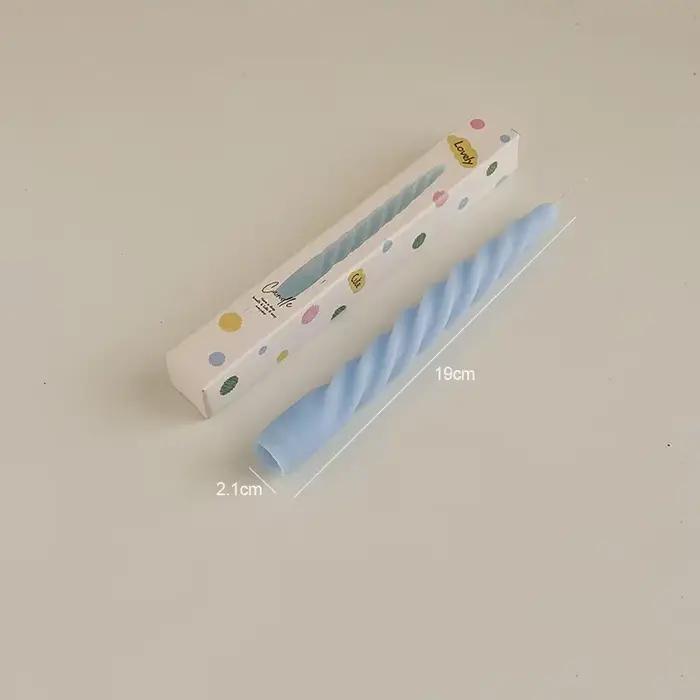 Ins Style mince spirale longue tige bougie parfumée bougie aromathérapie soja cire bougies mariage a
