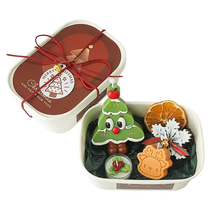 Ensemble de bougies de noël, bonhomme de neige, décoration de fête, Festival de mariage, réveillon d