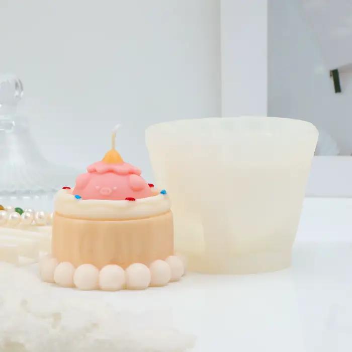 Moule en silicone 3D pour bougies et gâteaux, motif lapin mignon, pour la création de bougies, de gâteaux, de savons, de résines, de plâtres et pour la décoration intérieure DIY