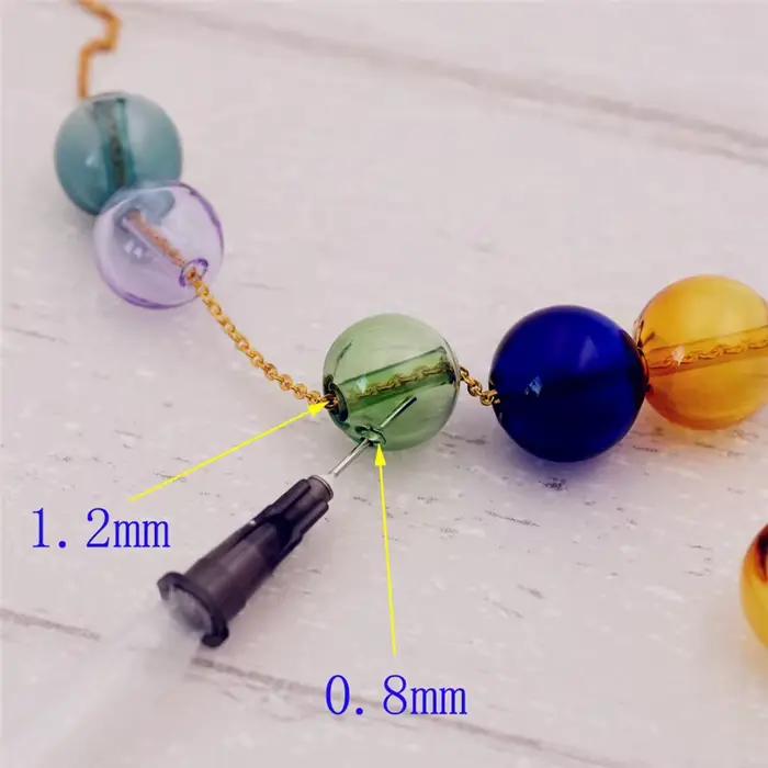 SNASAN – diffuseur de parfum en verre, pendentif boule, huile essentielle faite à la main, perles rechargeables d'aromathérapie pour la fabrication de bijoux, 2 pièces