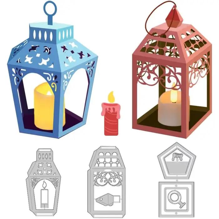 Matrices de bougie pour abat-jour, matrices de découpe en métal, fabrication de cartes, pochoirs, modèle pour bricolage, carte cadeau, décor de Festival