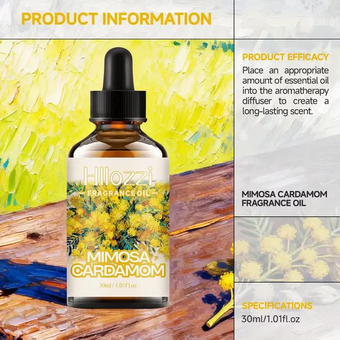 HUILE PARFUMÉE MIMOSA CARDAMOM Convient pour le bricolage et les diffuseurs, huiles essentielles pour humidificateur, aide au sommeil et à la relaxation
