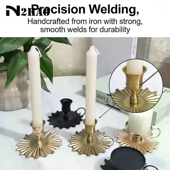 Chandelier de style européen pour la Saint-Valentin, porte-bougie rétro à tête unique, support de bougie conique