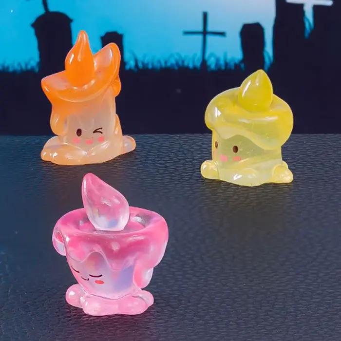 Figurine de bougie colorée créative pour Halloween, Mini bougie en résine, ornement, décorations DIY, Statue de bougie amusante, Festival fantôme