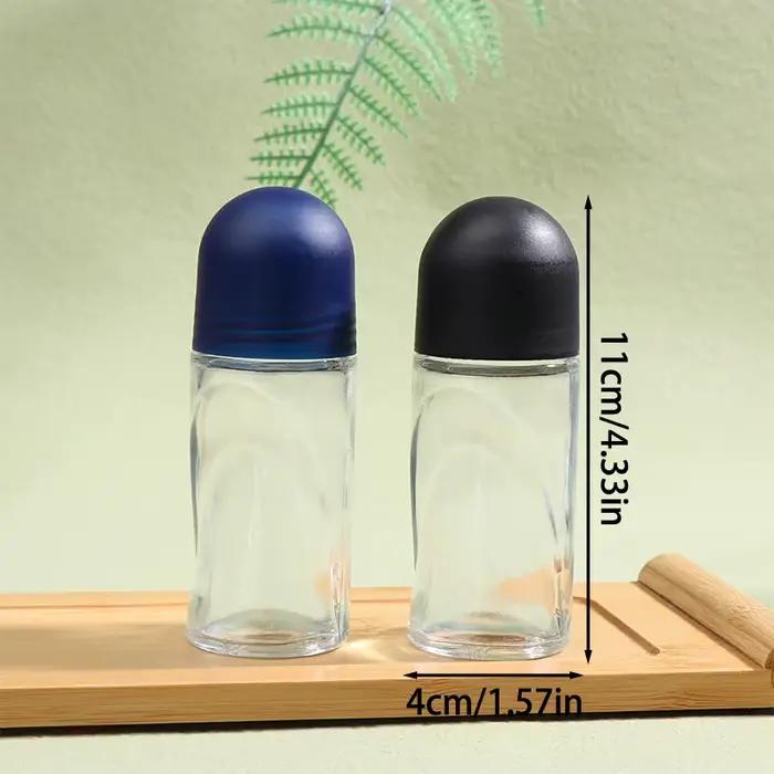 Bouteilles à roulettes en verre transparent 50ml, Extra Large, bouteille d'huile de parfum, Gel Anti-transpiration sous les bras, Test d'échantillon d'huile essentielle