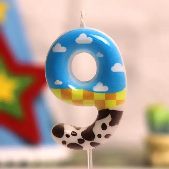 Bougie de jeu Blue Inspire, Jouet de jeu Inspire, Bougies numérotées 7ème anniversaire, Décoration de gâteau, Fournitures de fête