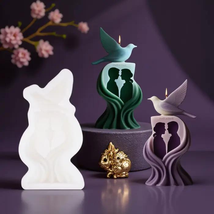 Moule à bougie colombe de la paix 3D, ornement de Pigeon, savon d'aromathérapie, Sculpture en gypse, fabrication de cadeaux, moule en résine époxy et Silicone