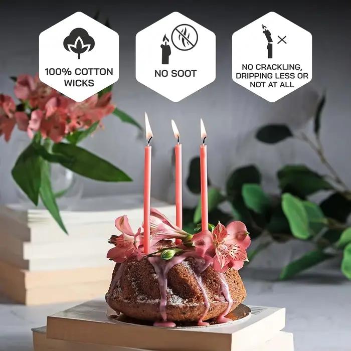 Bougie en cire d'abeille naturelle, 50 à 200 pièces, bougies de Hanouka, décoration, bougie d'anniversaire en cire d'abeille pure pour la prière à l'église, gâteau, fête de Noël