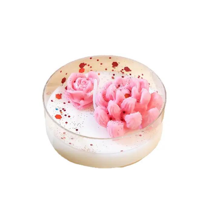 Nouveau ensemble de bougies parfumées succulentes, 6 couleurs et 6 parfums, bougie en forme de plante pour la décoration de la maison, idée cadeau d'anniversaire pour fête de mariage