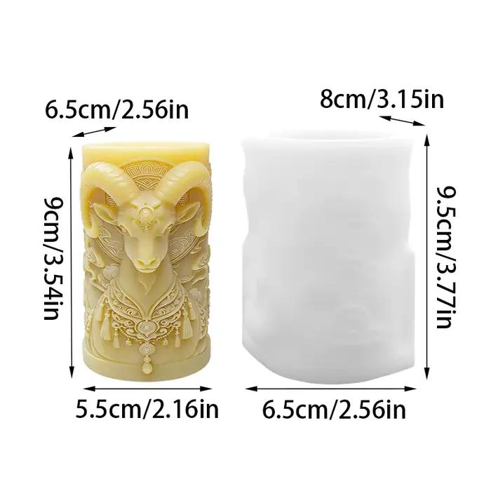 Moule en silicone pour bougie à thème chèvre mystérieuse, motif chèvre noire avec nuages et couronne, relief tridimensionnel, pour bijoux et aromathérapie DIY