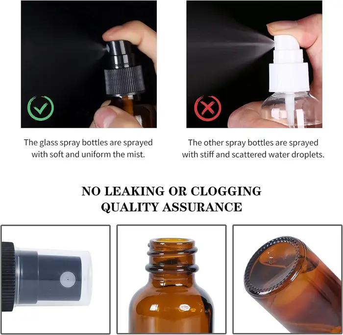 1 pièces 5 ml-100 ml vide ambre brume Fine petites bouteilles de pulvérisation en verre ensemble pour huiles essentielles parfum Solutions de nettoyage