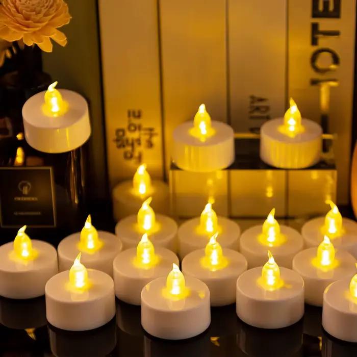 Bougie électronique LED sans flamme, cire tombante, bougie chauffe-plat, flammes réalistes, lampe LED, noël, Halloween, mariage, décoration de maison