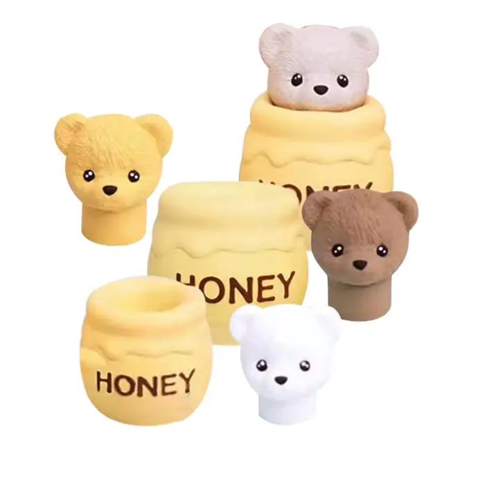 Moule de glaçon de bougie parfumée d'ours en peluche, moule en silicone de bougie de plâtre de pot de miel d'ours de bricolage fait à la main.