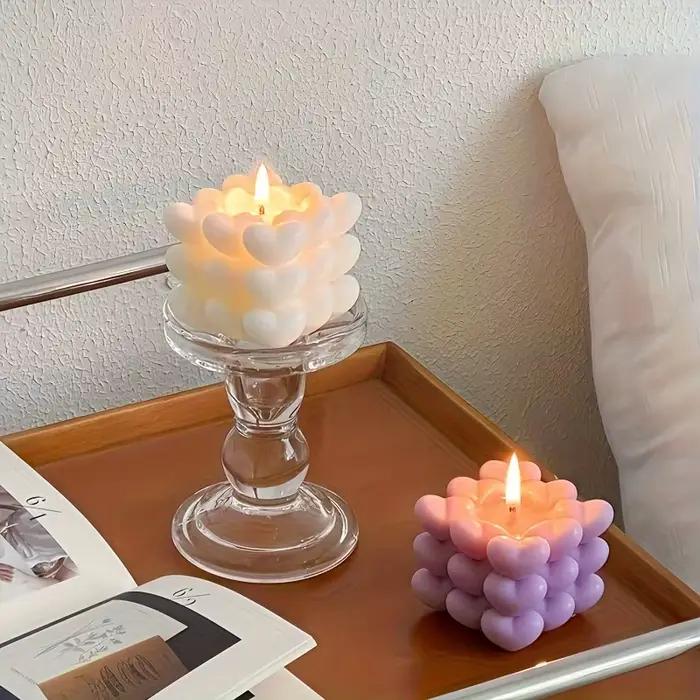 Bougie d'aromathérapie Love Cube, bougie pour la Saint-Valentin, mariage, anniversaire, parfumée, décoration créative artisanale pour la maison, objet cadeau