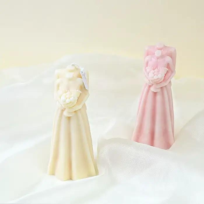 Moule en Silicone pour bougie de mariage, bricolage, décoration de mariage faite à la main, artisanat, moule en résine de plâtre, cadeau de saint valentin