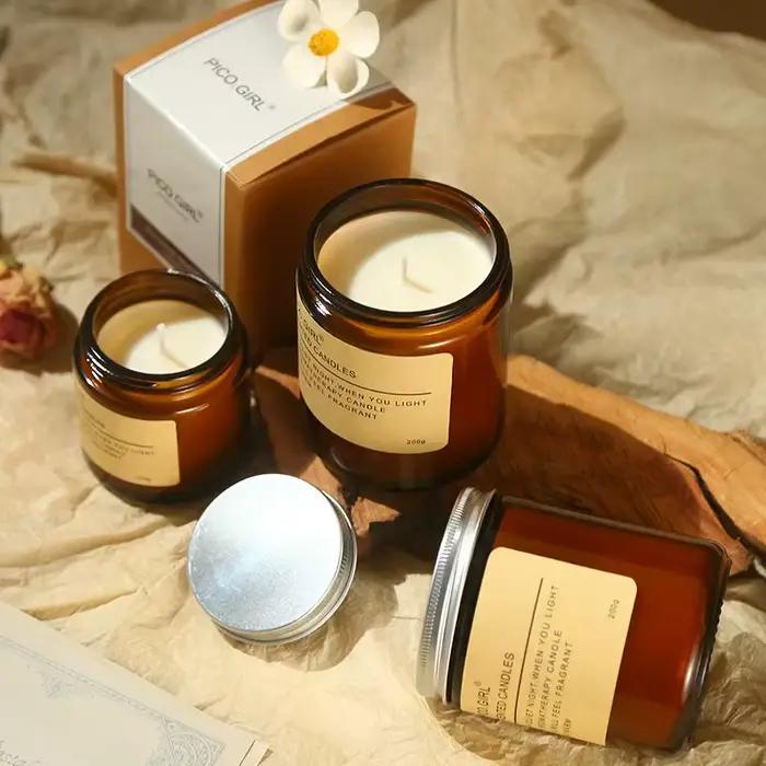 Bougie aromathérapeutique sans fumée de 100 g, idéale pour la décoration de la maison, les cadeaux d'anniversaire et de la Saint-Valentin