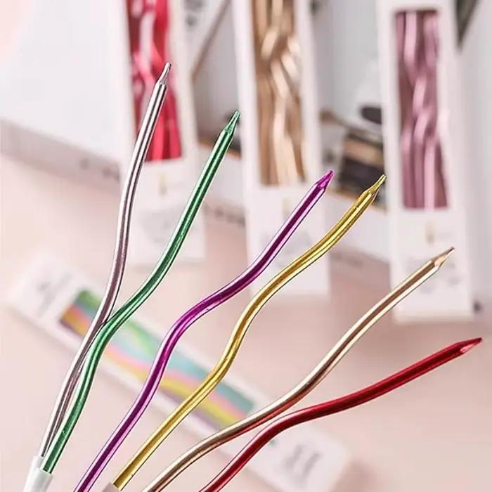 Bougies à gâteau incurvées, 6 pièces/ensemble, décoration de gâteaux, anniversaire, réception-cadeau pour bébé, révélation du sexe, décoration de Cupcake, décoration de fête de mariage