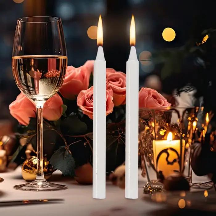 Bougies rouges et blanches, 10 pièces, éclairage d'anniversaire, décoration pour la saint-valentin, bougies pour la prière à l'église, couleur blanc et rouge