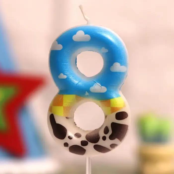 Bougie de jeu Blue Inspire, Jouet de jeu Inspire, Bougies numérotées 7ème anniversaire, Décoration de gâteau, Fournitures de fête