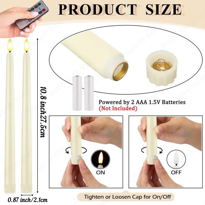 Bougies coniques sans flamme avec télécommande, bougies LED scintillantes pour mariage, fausses bougies électriques, décoration de table et de maison, 12 à 72 pièces