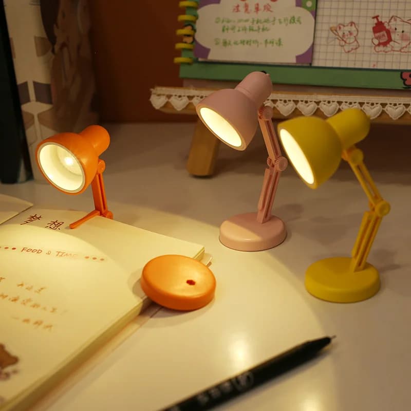 LED Mini lampe de bureau pliable magnétique veilleuse chambre étude lecture livre lampes avec pince