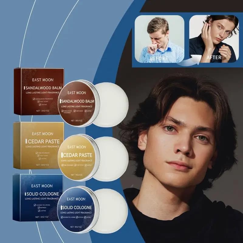 Parfum solide (parfum cèdre pour homme) - Parfum frais, naturel et longue durée pour homme.