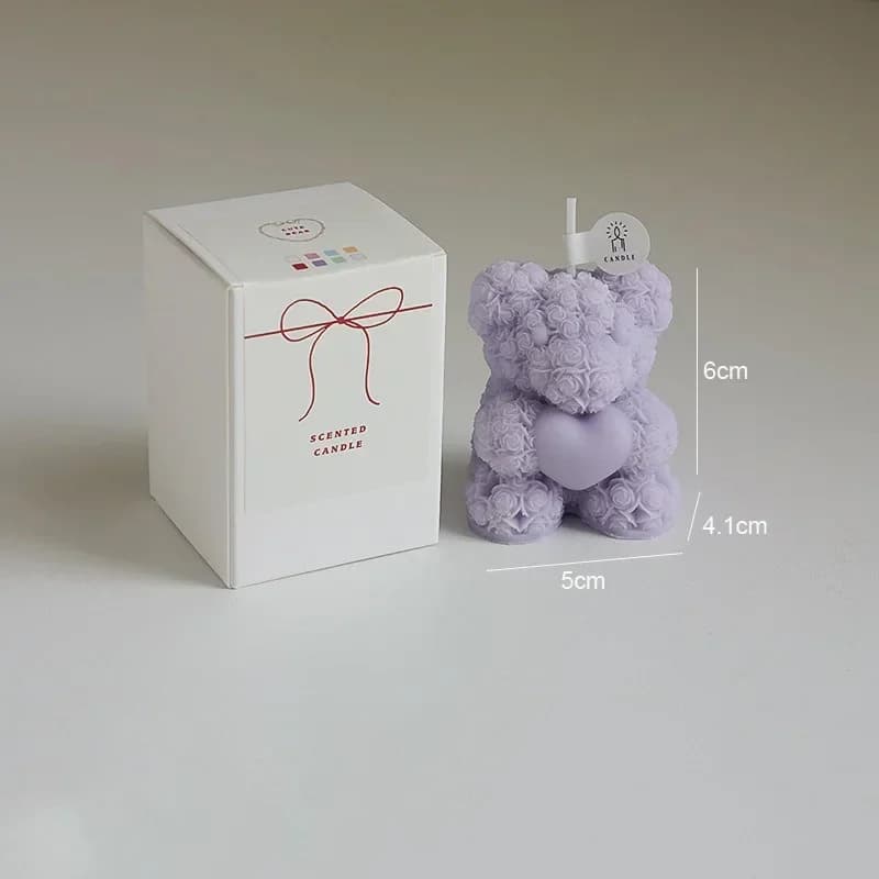 Bougie Ours Rose Mignon, Romantique, Avertissement de Soja, Aromathérapie, Petit sexuellement, Relax